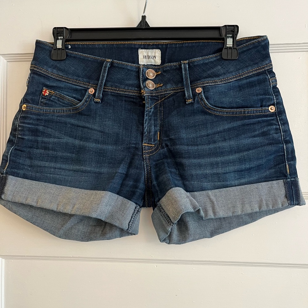 Hudson dark wash jean shorts
